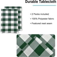 thumbnail image 4 of 60 x 84 Inch Checkered Tablecloth Rectangle - Waterproof and Wrinkle Resistant Table Cloth for Picnic, Dinner and Party, Washable Polyester Fabric, Forest Green and White Gingham Pattern, 4 of 6