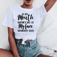 thumbnail image 2 of Babysbule Women's Tops Women Letter T Shirt Cotton Casual Funny Tee for Lady Young Women, 2 of 5