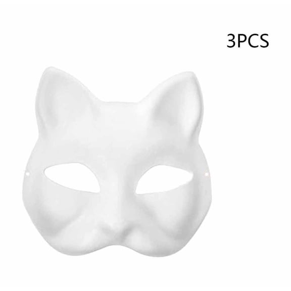 BAOPAI DIY Paintable Blank Half Face Masquerade Mask for Carnival Party Cosplay Costume Role Playing Favors