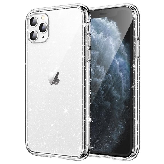 JETech Glitter Case for iPhone 11 Pro, 5.8-Inch, Bling Sparkle Shockproof Phone Bumper Cover, Cute Sparkly for Women and Girls (Clear)