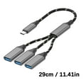 thumbnail image 3 of USB C Hub 3 Port Adapters Connects Keyboards U Disk Charging Fast Transmission Braided Cord for PC Tablet Phone, 3 of 8