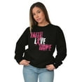 thumbnail image 4 of Faith Love Hope Breast Cancer Aware Women Crewneck Sweatshirt Brisco Brands L, 4 of 6