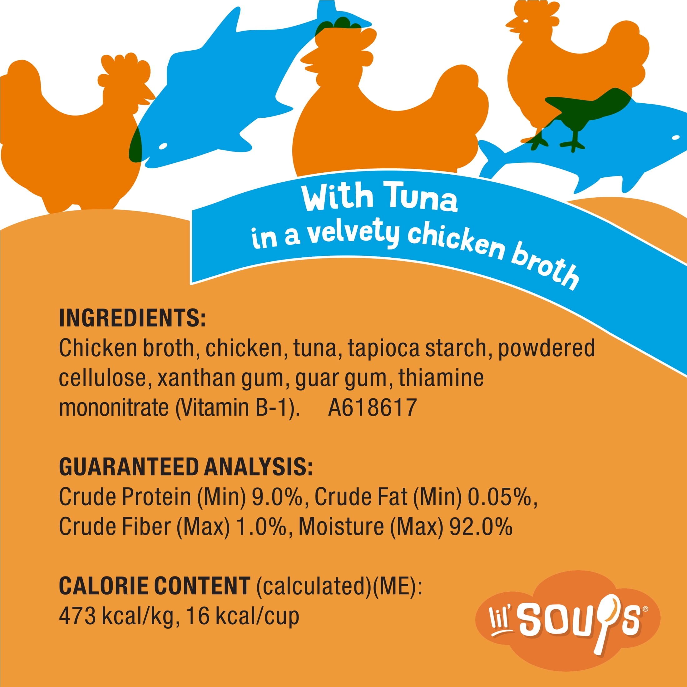 Purina Friskies Natural, Grain Free Lickable Cat Treats Lil’ Soups with Tuna in Chicken Broth, 1.2 oz Cups (8 Pack)
