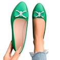 thumbnail image 4 of Samdudou Flat Shoes for Women Closed Toe Pointed Slip On Ballet Flats Elegant Sparkly Rhinestone Bowknot Embellishment Casual Office Work Evening Dressy Footwear, 4 of 9