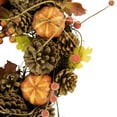 thumbnail image 2 of Northlight Pinecones, Pumpkins and Frosted Berries Small Artificial Fall Harvest Wreath - 14", 2 of 3