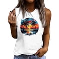 thumbnail image 2 of Busydd Tank Top for Women Fashion Floral Print Summer Tops Casual Hawaiian Round Neck Sleeveless Tops for Women Comfy Breathable Cotton Camisole Tops XL, 2 of 4