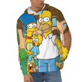thumbnail image 2 of Simpsons Men's Hoodie With Color Drawstrings Sweatshirt Hooded Pullover Print Winter Coat Jacket 3x-Large, 2 of 9