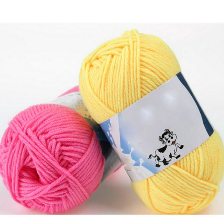 50g Milk Cotton Yarn Cotton Chunky Hand-woven Crochet Knitting Wool Yarn  Warm Yarn for Sweaters Hats Scarves DIY (Green) 