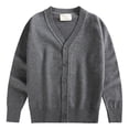 thumbnail image 5 of Gubotare Boys Button Down Sweater Boys Sweater Zip up Knit Long Sleeve Comfy Warm Casual Cardigan Outwear Size 10-11 (Dark Gray,10-11 Years), 5 of 5