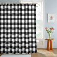 thumbnail image 4 of Shower Curtains for Bathroom, Black White Plaid Waterproof Fabric Shower Curtain, Modern Simple Buffalo Check Gingham Decorative Bathroom Curtain for Bathtub, 36"x72", No Hooks Included, 4 of 9