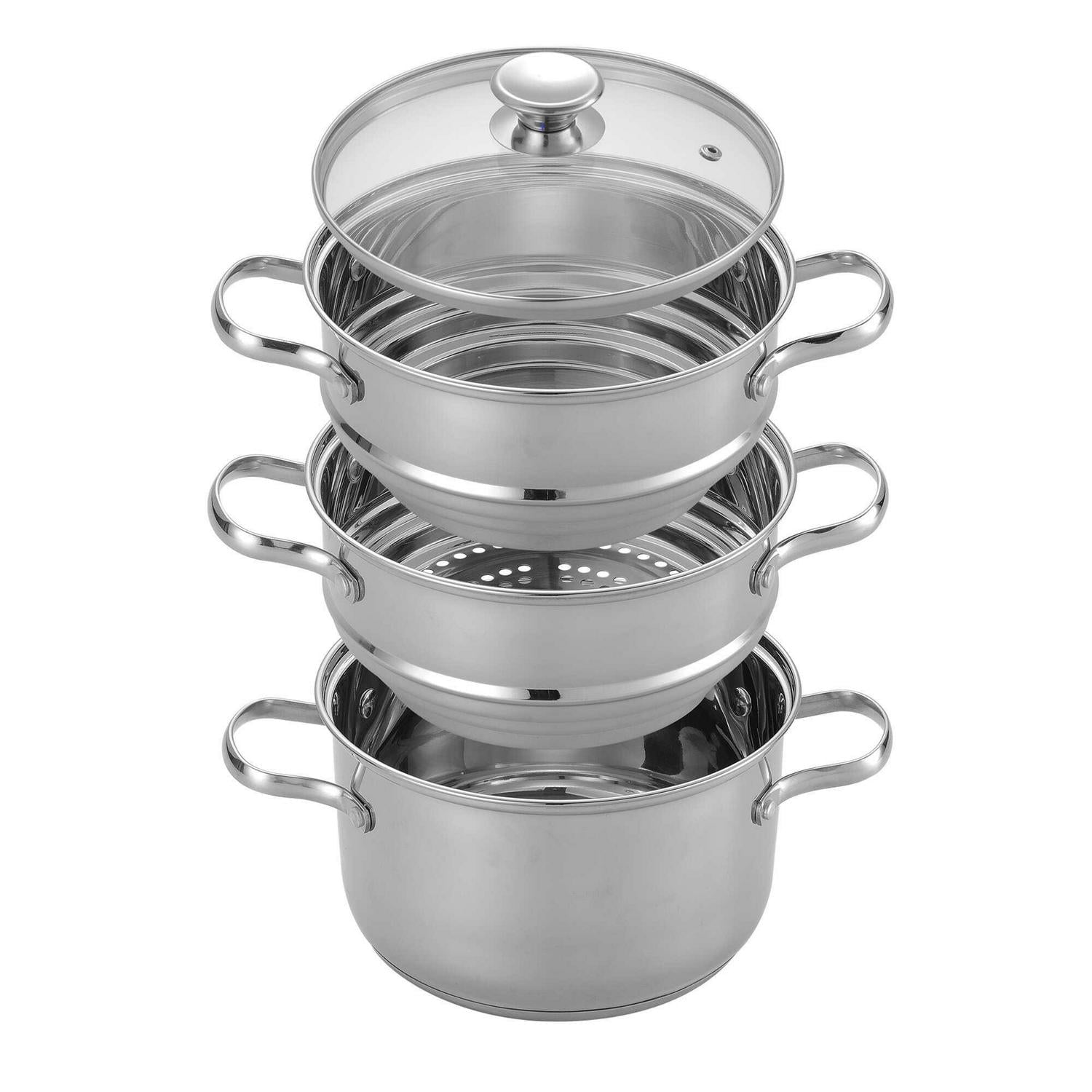 Stainless Steel Double Boiler and Steamer Set Cook N Home NC-00313 4QT 20CM 