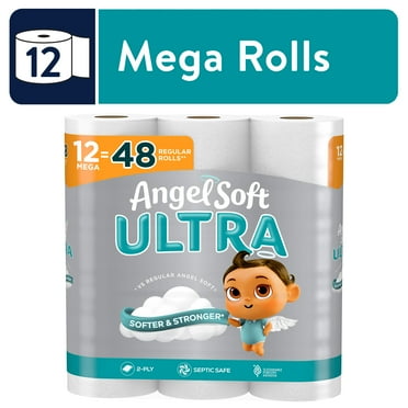 Angel Soft Ultra 2-Ply Toilet Paper, 12 Mega Rolls