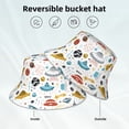 thumbnail image 2 of Yiaed Cartoon Space Print Reflective Stripe Bucket Hat Unisex Funny Outdoor Fisherman Cap Beach Sun Hat, 2 of 5