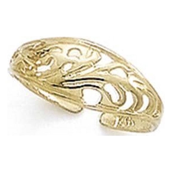 14k Yellow Gold Domed Filigree Toe Ring - 1.1 Grams