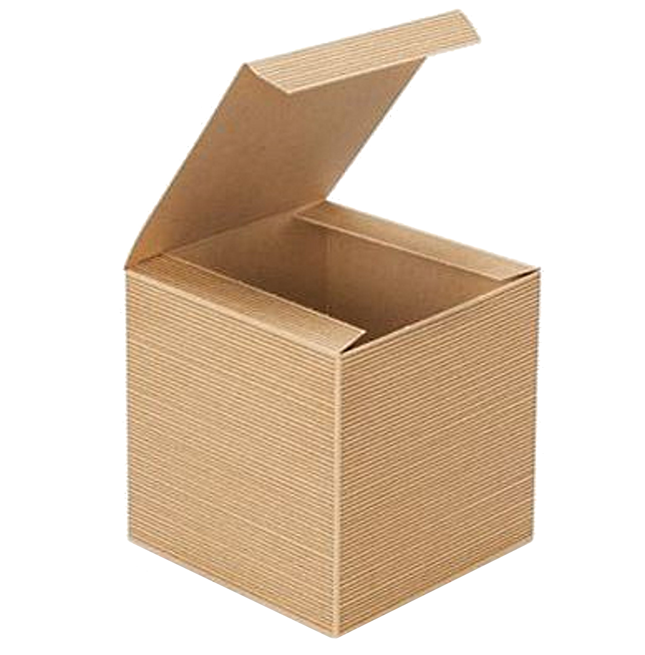 10 Gift Boxes 5 x 5 x 5", Kraft Pinstripe