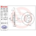 thumbnail image 2 of Brembo 09.5457.31 BRAKE ROTORS Fits select: 2006-2009 HONDA CIVIC LX, 2010-2011 HONDA CIVIC VP, 2 of 2