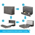 thumbnail image 5 of Mjkone Murphy Bed, Queen Size Cabinet Bed with Folding Foam Mattress, Foldable Space-Saving Cube Murphy Bed with Charging Station and Large Storage Drawer (Grey), 5 of 7
