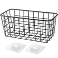 thumbnail image 1 of Cestas de cocina colgantes para almacenamiento Adhesivo Cestas de almacenamiento de alambre pequeñas y resistentes con cocina Despensa de alimentos Estante de baño Almacenamiento Sin perforación, 1 of 1