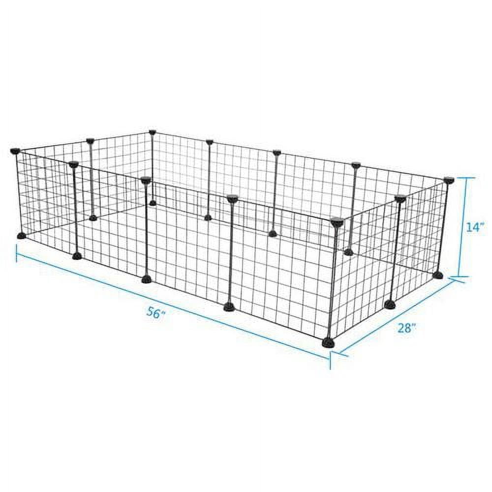 Pet Playpen(12 Pcs), Small Animals Cage DIY Wire Fence for Indoor/Outdoor Use,Portable Yard Fence for Small Animal,Puppies,Kitties,Bunny,Turtle 28" x 56" x 14"