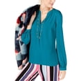 thumbnail image 1 of Blusa con cuello dividido I-N-C Azul XXL, 1 of 1