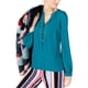 thumbnail image 1 of INC Blusa con cuello dividido para mujer, azul, mediana, 1 of 1