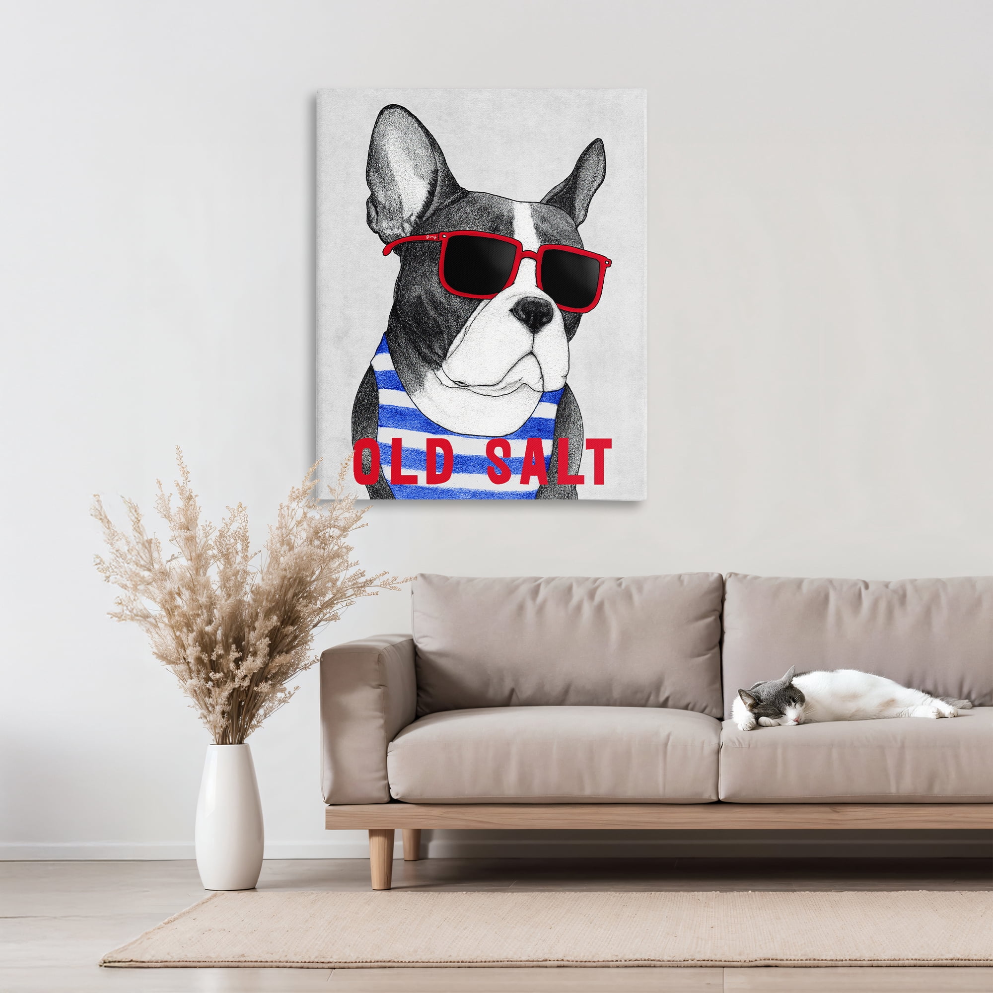 Stupell Industries Old Salt Summer Frenchie Canvas Wall Art, design by Barruff