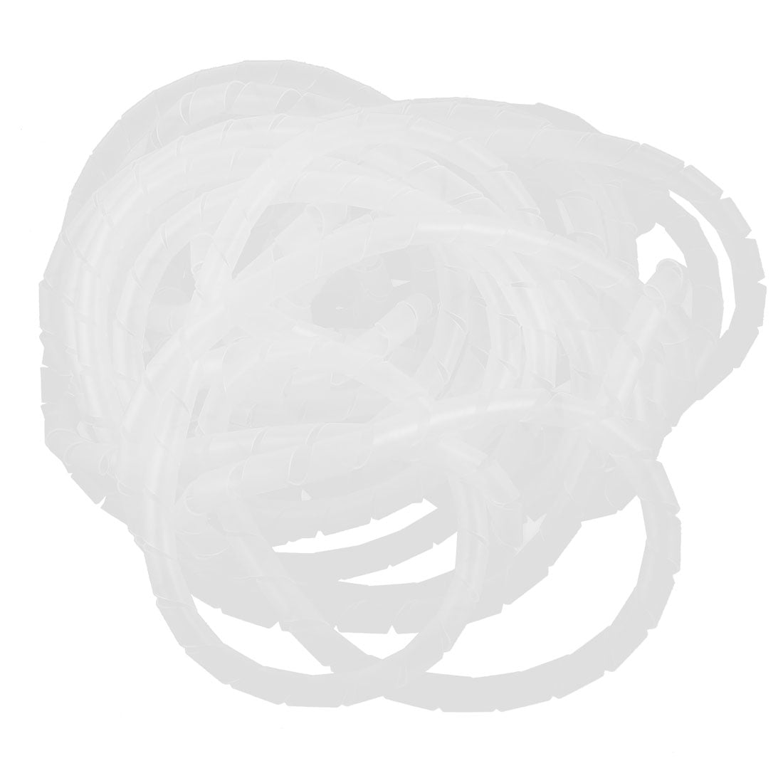 Plastic Spiral Wrap Cable Wire Tube White 8mm Diameter 10 Meter Length