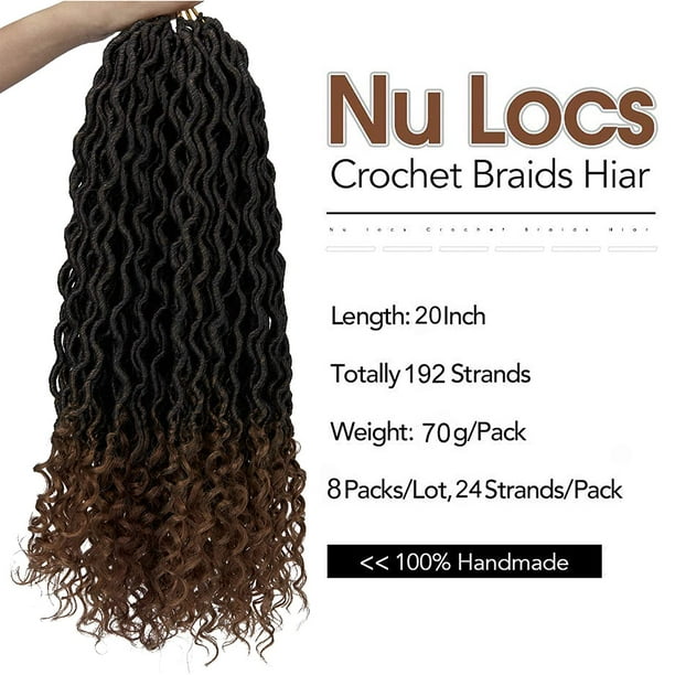 Goddess Faux locs Crochet Hair,Soft Locs Wavy Crochet Braids Dreadlocks,  Curly Wavy Twist Braiding Hair Extensions African Roots Braid