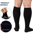 thumbnail image 3 of CSChome Chaussettes de Sport 1 Paire Sport Grande Compression Haute Élasticité Grande Taille Mi-Tube Respirant Doux Antidérapant Couleur Unie Course Randonnée, 3 of 7