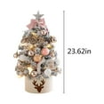 thumbnail image 3 of 24"/60cm Tabletop Mini Christmas Tree Set with LED Lights, 24 Christmas Ball Ornaments, Pre-lit Small Artificial Green Tree Decoration for Xmas Table Indoor Holiday(Pink), 3 of 6