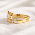 thumbnail image 2 of Jewelerix Marquise Cut Moissanite Diamond Crown Ring Set, Engagement 14K Yellow Gold Vermeil Ring, Stackable Wedding Band Set for Women, 2 of 4