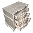 thumbnail image 3 of Inz 32 Inch 3 Drawer Nightstand Elegant Trim Details Silver Finish, 3 of 5