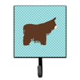 thumbnail image 1 of Poitou Poiteuin Donkey Blue Check Leash or Key Holder, 1 of 1