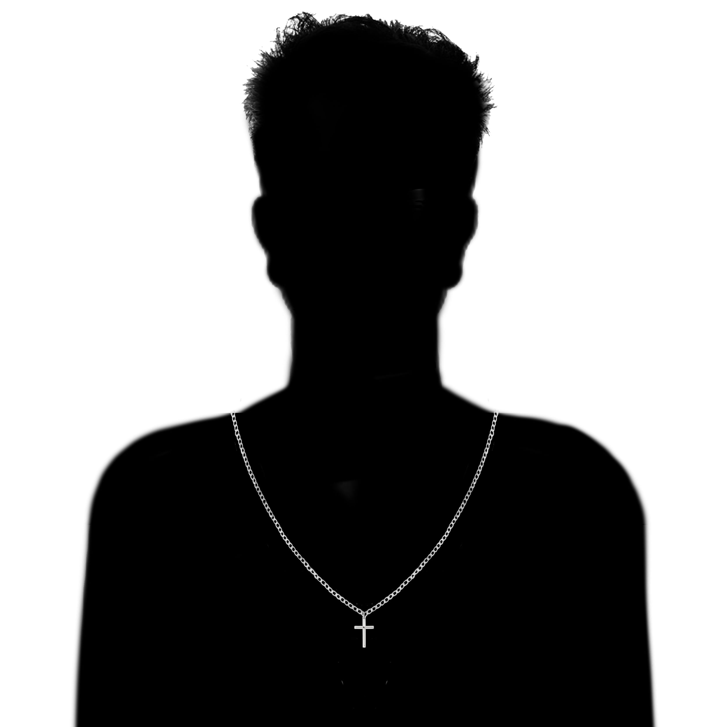 Ritastephens 925 Sterling Silver Adult Italian Cross Pendant Necklace for Men