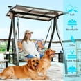 thumbnail image 2 of Outdoor Swing Cushions, Waterproof 2-3 Seater Bench Cushions for Outdoor Furnitur with Backrest, Thicken Washable Cushion for Swing Patio Porch Lawn Garden, Floral Pattern, 47x40x4 inch, 2 of 8