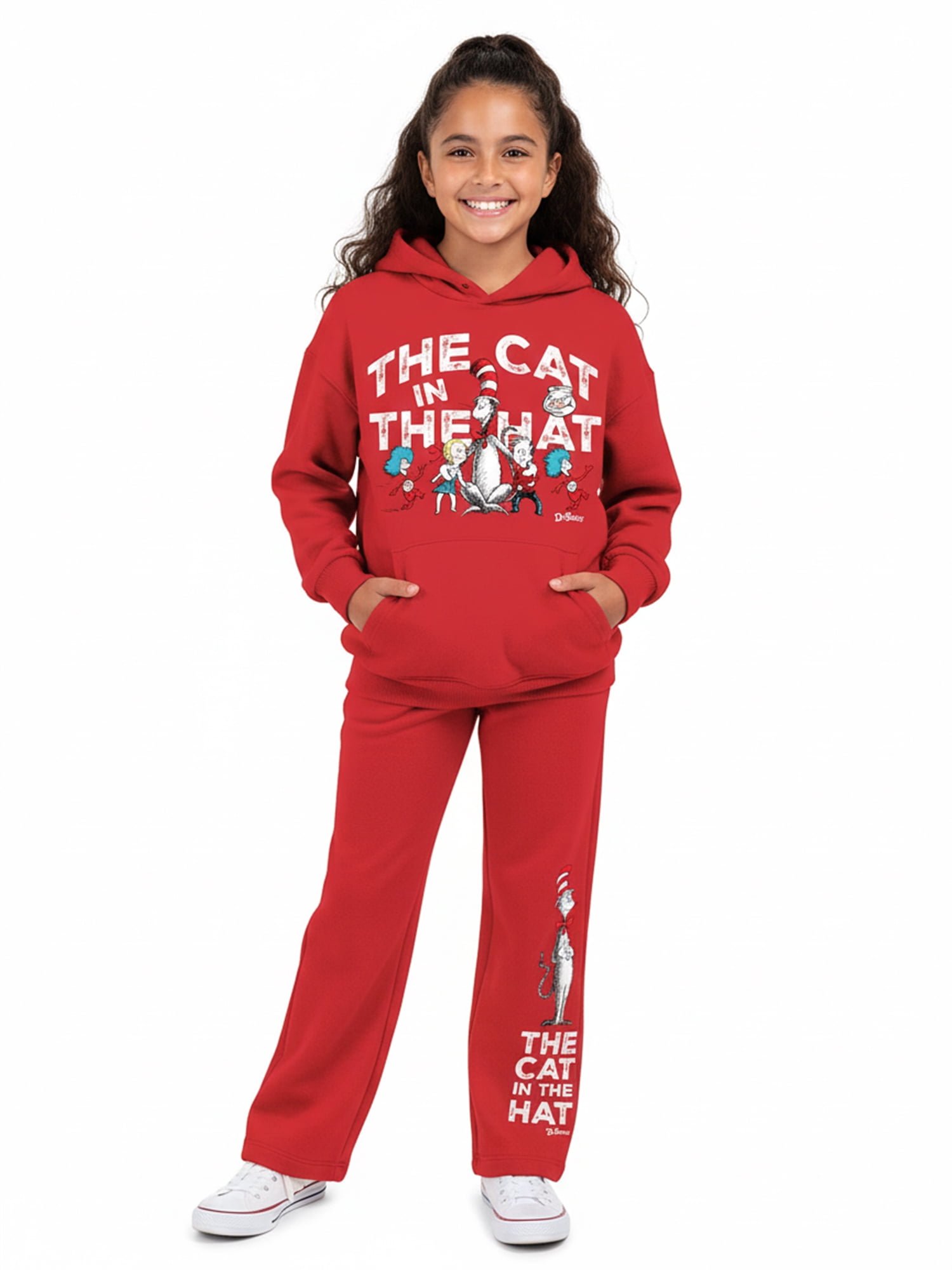 Dr. Seuss Girls and Big Girls Cat in the Hat Graphic Hoodie, Sizes 4-16