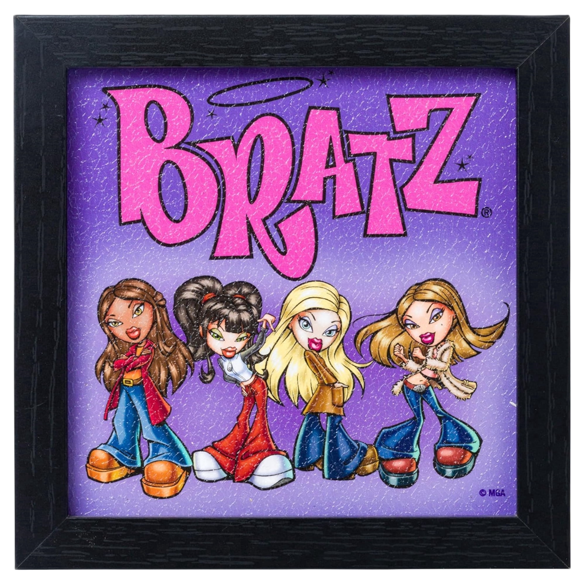 (2 pack) Silver Buffalo Bratz Gel Coat 6"x6" Framed MDF Modern Wall Art
