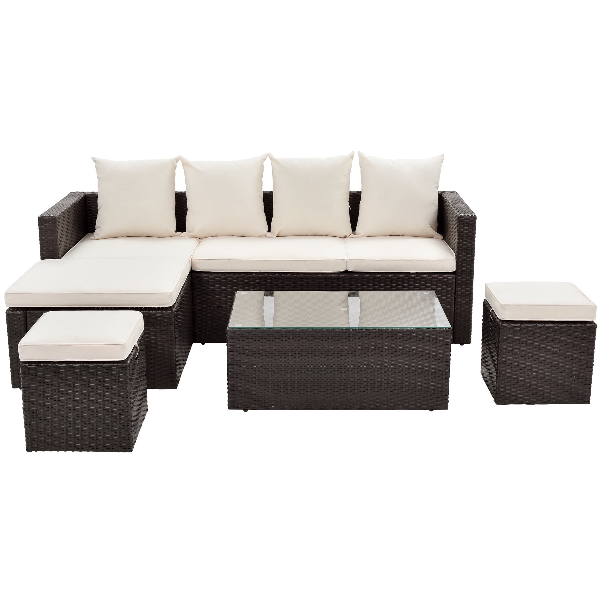 rattan sofa corner set