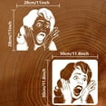 thumbnail image 2 of Shouting Woman Painting Stencil 11.8x11.8 inch Large Woman Shouting Stencil for Painting Reusable Screaming Woman Drawing Template, 2 of 9