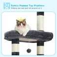thumbnail image 5 of Cat Tree, 98.4-110.2 Inches Floor to Ceiling Cat Tree-Adjustable Height, Tall Cat Climbing Tower for Cats Large Adult with Scratching Post, Cat cando, Smoky Gray, 5 of 17