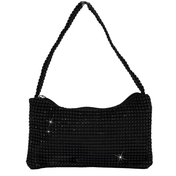AOMRCOL Women Evening Bags Rhinestone Clutch Purse Sparkly Cocktail Party Mini Handbag Cross Body Bag Black Evening Bag