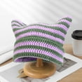 thumbnail image 4 of UDIYO Crochet Hats for Women Handmade Knit Cat Ear Beanie Hat Winter Fox Hat Slouchy Vintage Goth Grunge Beanies, 4 of 7
