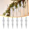 thumbnail image 2 of LGHDIWN 6 Pcs Christmas Finial Ornaments Shatterproof Plastic Finial Ball Drop Ornaments, Christmas Tree Hanging Decorations for Holiday, Vintage Drop Finial Pendant, 2 of 7