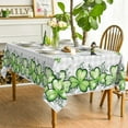 thumbnail image 3 of St. Patrick''s Day Rectangular Tablecloth 60×84 Inch, Buffalo Plaid Shamrock Eucalyptus Washable Table Cover for Party Picnic Dinner Decor, 3 of 6