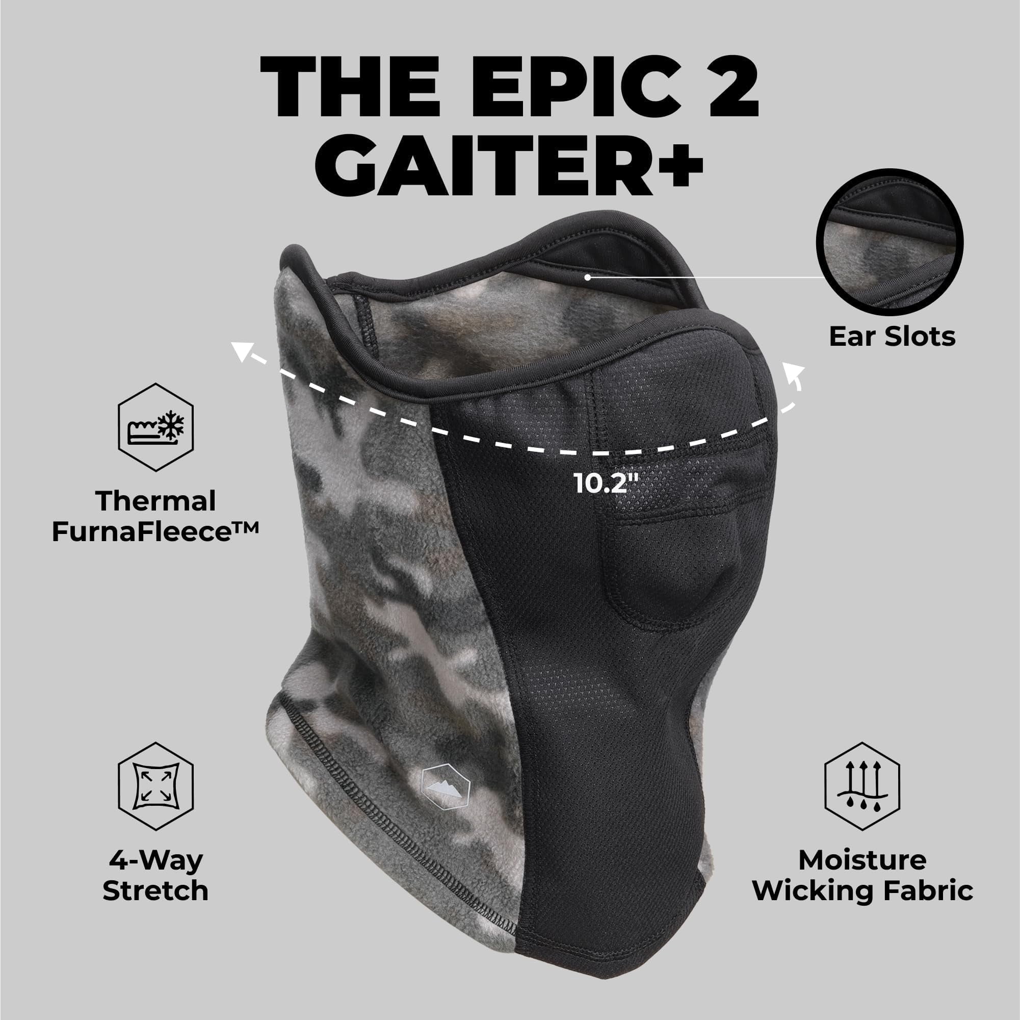 Half Ski Mask - Fleece Lined Winter Face Stretch Neck Gaiter For Cold Weather Gear Skiing Accessories