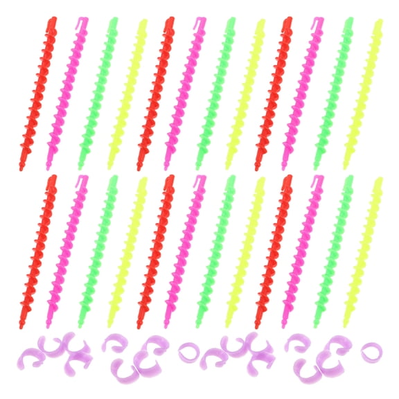 PENIKOKO 52-Piece Plastic Spiral Hair Perm Rod Set for Salon and Home Use, Assorted Colors, Easy to Use Styling Tools