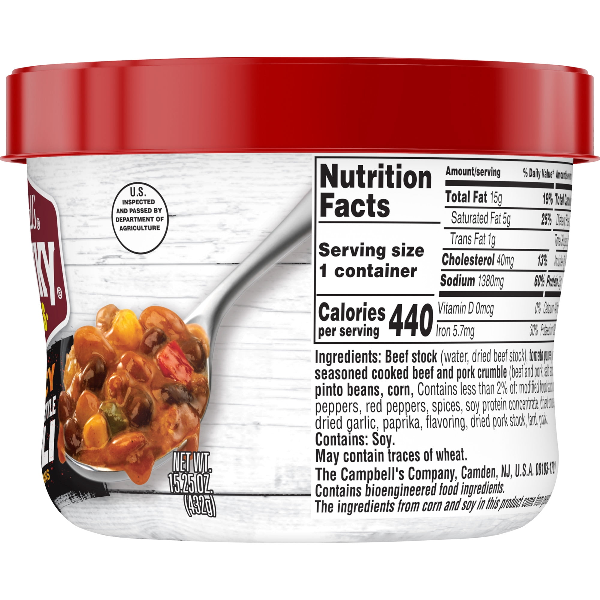 (8 pack) Campbell’s Chunky Spicy Mexican-Style Chili with Beans, 15.25 oz Bowl