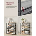 thumbnail image 3 of 5-Tier Shoe Rack for Entryway, Shoe Storage Organizer for 16-20 Pairs, Wooden Top, Steel Frame - Industrial Honey Brown/Ink Black, 3 of 7