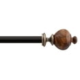 thumbnail image 4 of Deco Window 36 to 66 inches Adjustable Curtain Rod for Windows with Natural Wood Finials (1'' Diameter, Brown), 4 of 8