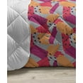 thumbnail image 3 of Geometric Down Alternative Comforter, Violet Tone Squares Circles and Rhombuses, Microfiber Quilt for All Season, 5 Sizes, Pale Eggplant Pale Pink, by Ambesonne, 3 of 3